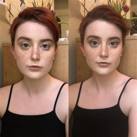 faux freckles before and after.